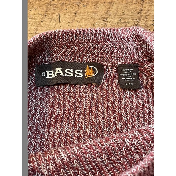 Mens‎ GH Bass Red Burgundy Heathered 100% Cotton Pullover Sweater L - Picture 5 of 6